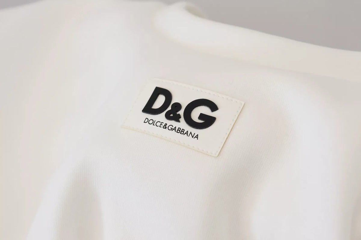 Dolce & Gabbana White Cotton Corset Stretch Top  T-shirt