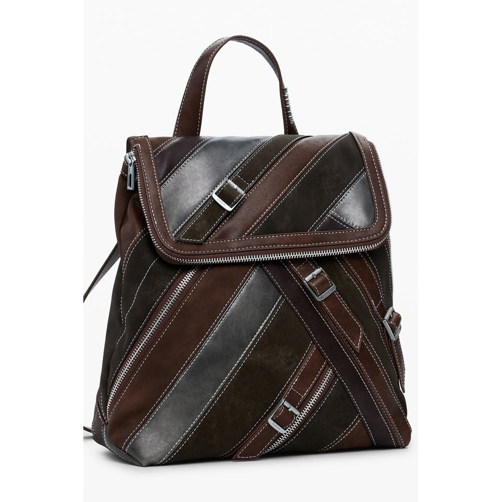 Desigual Marrone Poliuretano Women Backpack