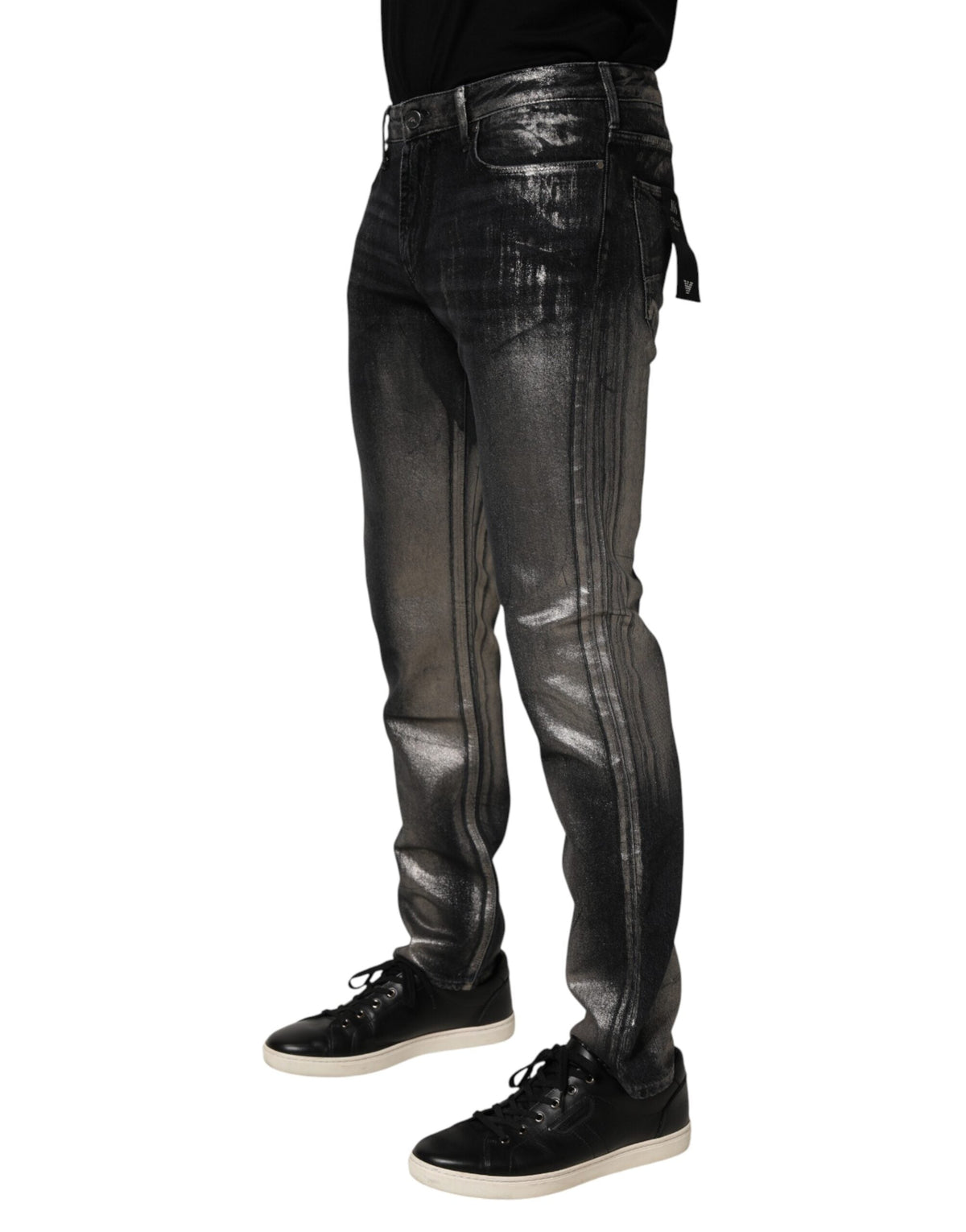Emporio Armani Black Washed Slim Fit Men Denim Trouser Jeans