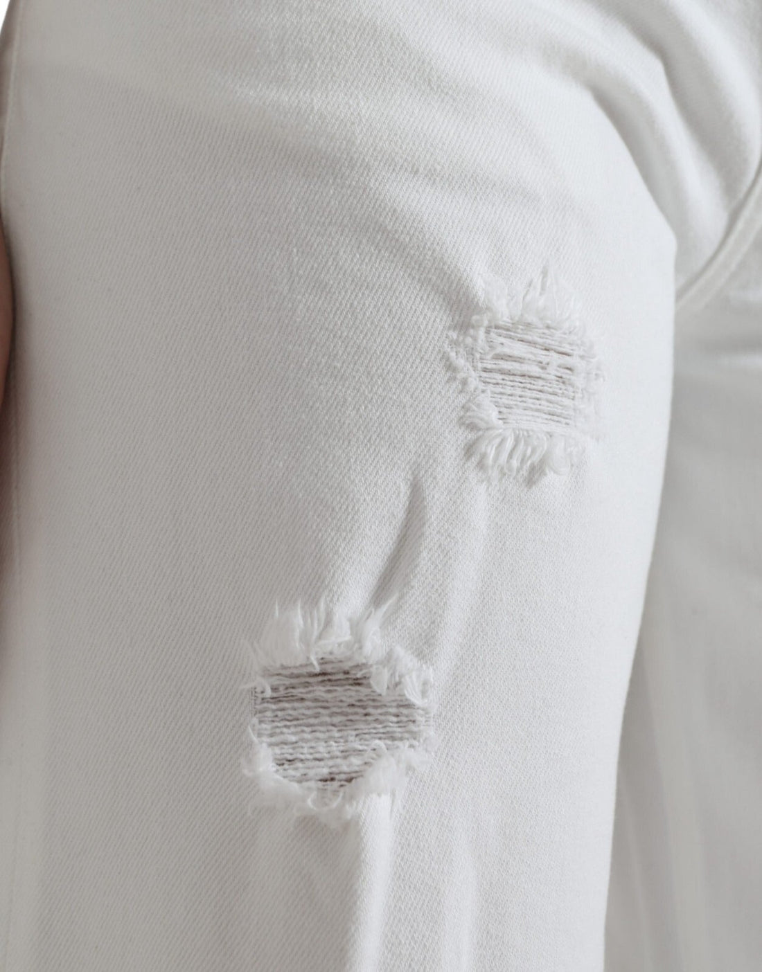 Dolce & Gabbana Wide Leg White Cotton Cropped Denim Jeans