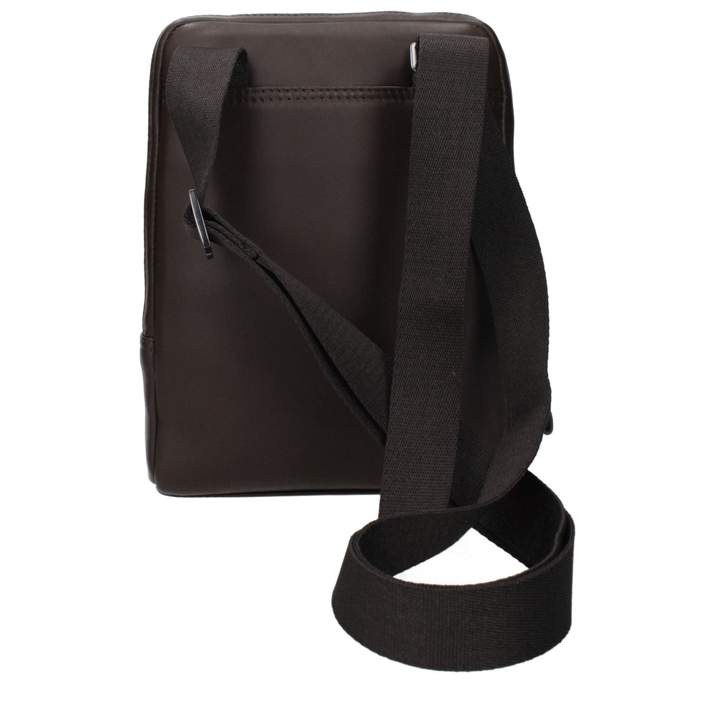 Piquadro Brown Leather Crossbody Bag