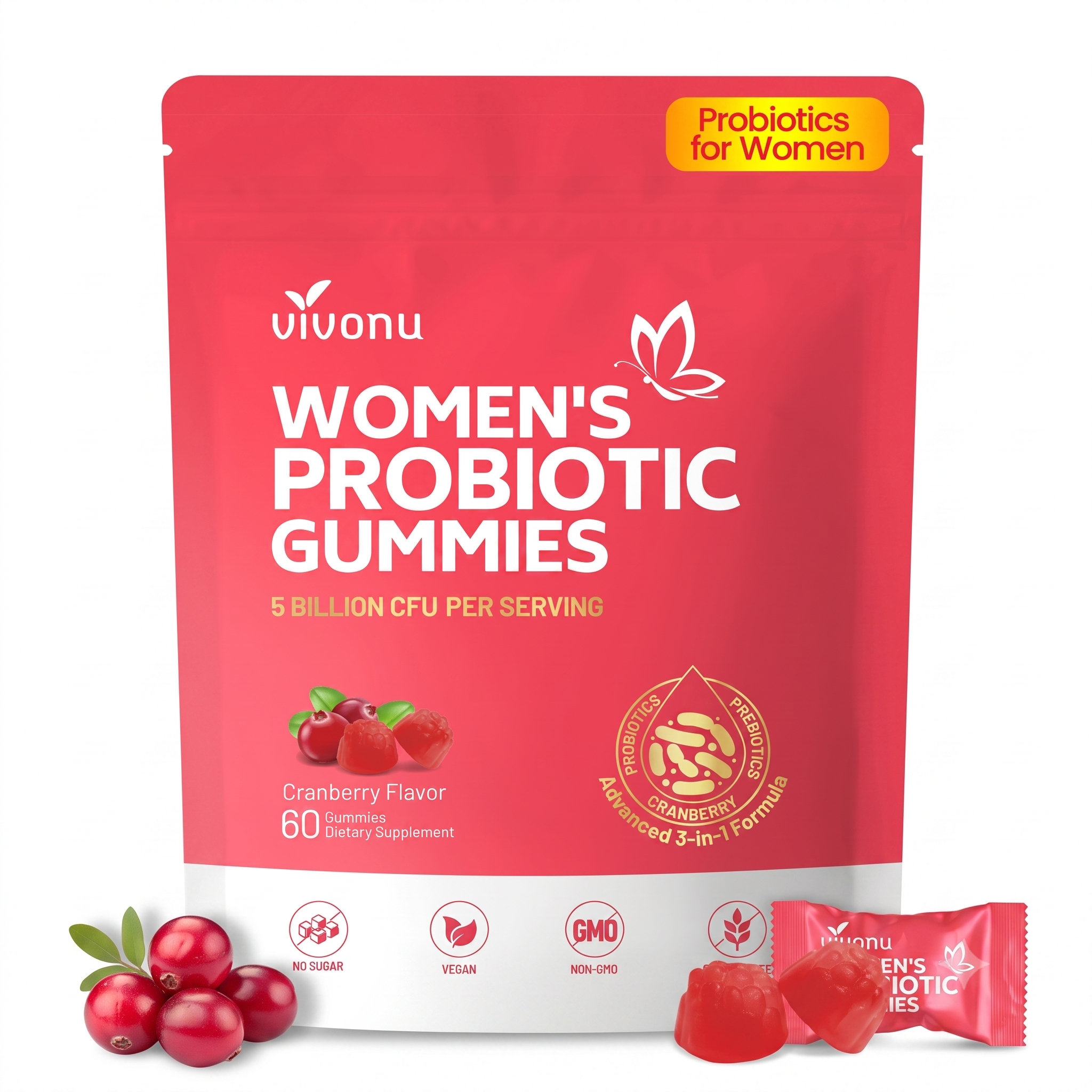 VivoNu Vaginal Probiotics for Women 60 Gummies