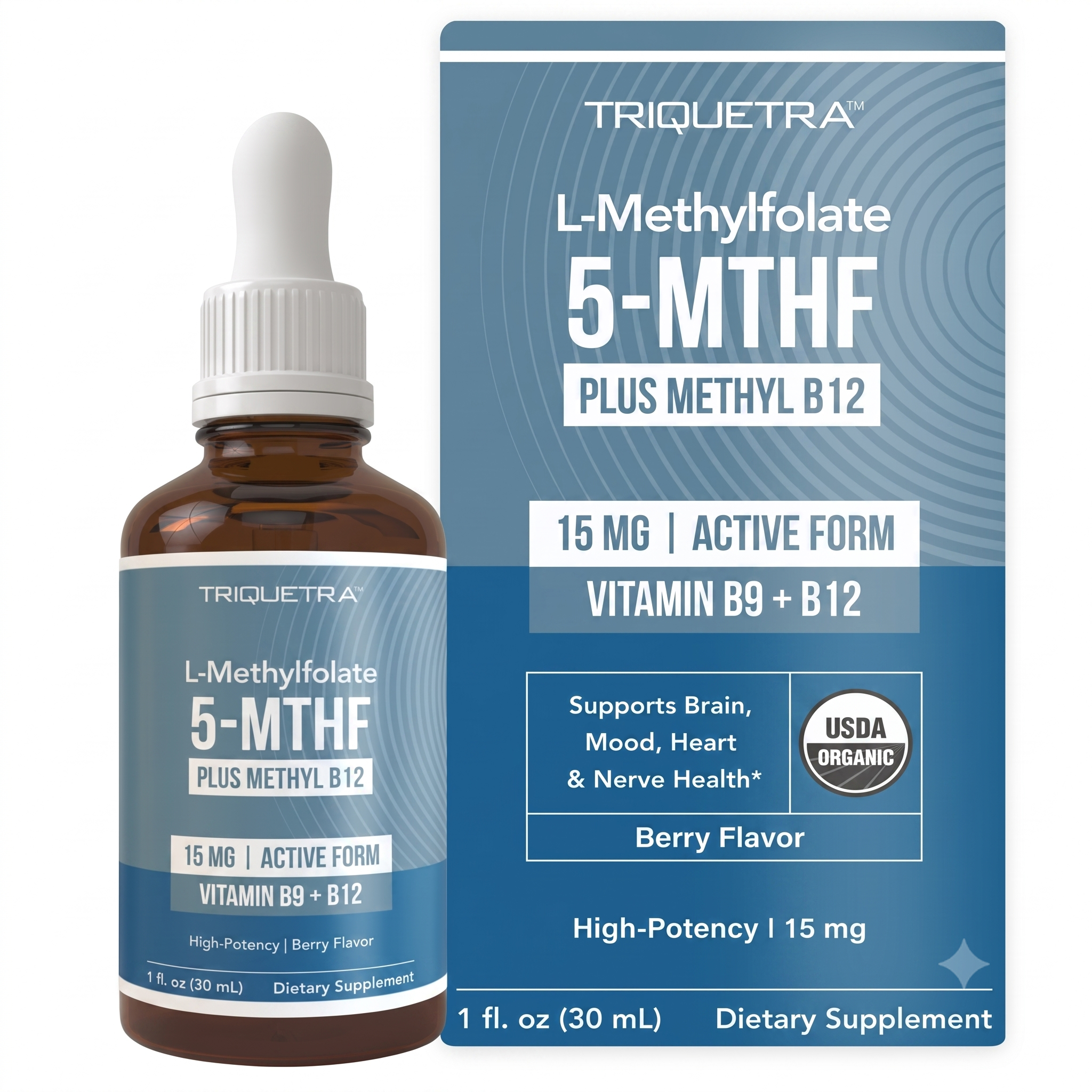 L Methyl Folate 15mg Plus Methyl B12 Berry Flavor 1oz