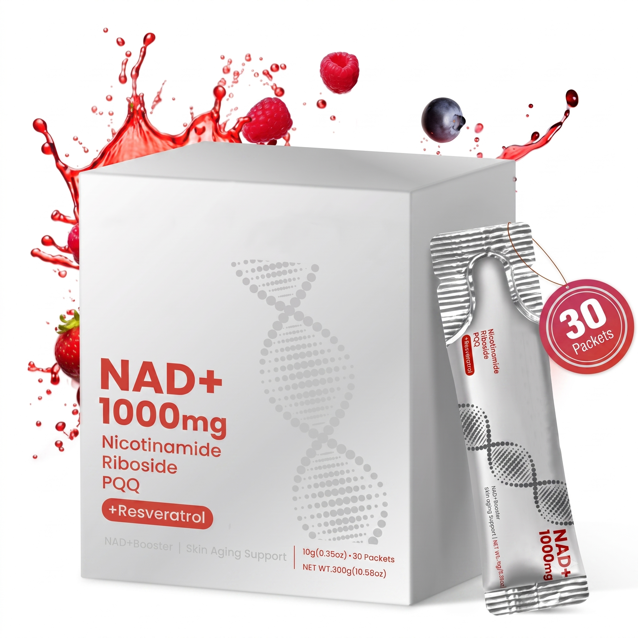 Zooone NR1000 NAD+ Berry Flavored Beverage 30 Packs