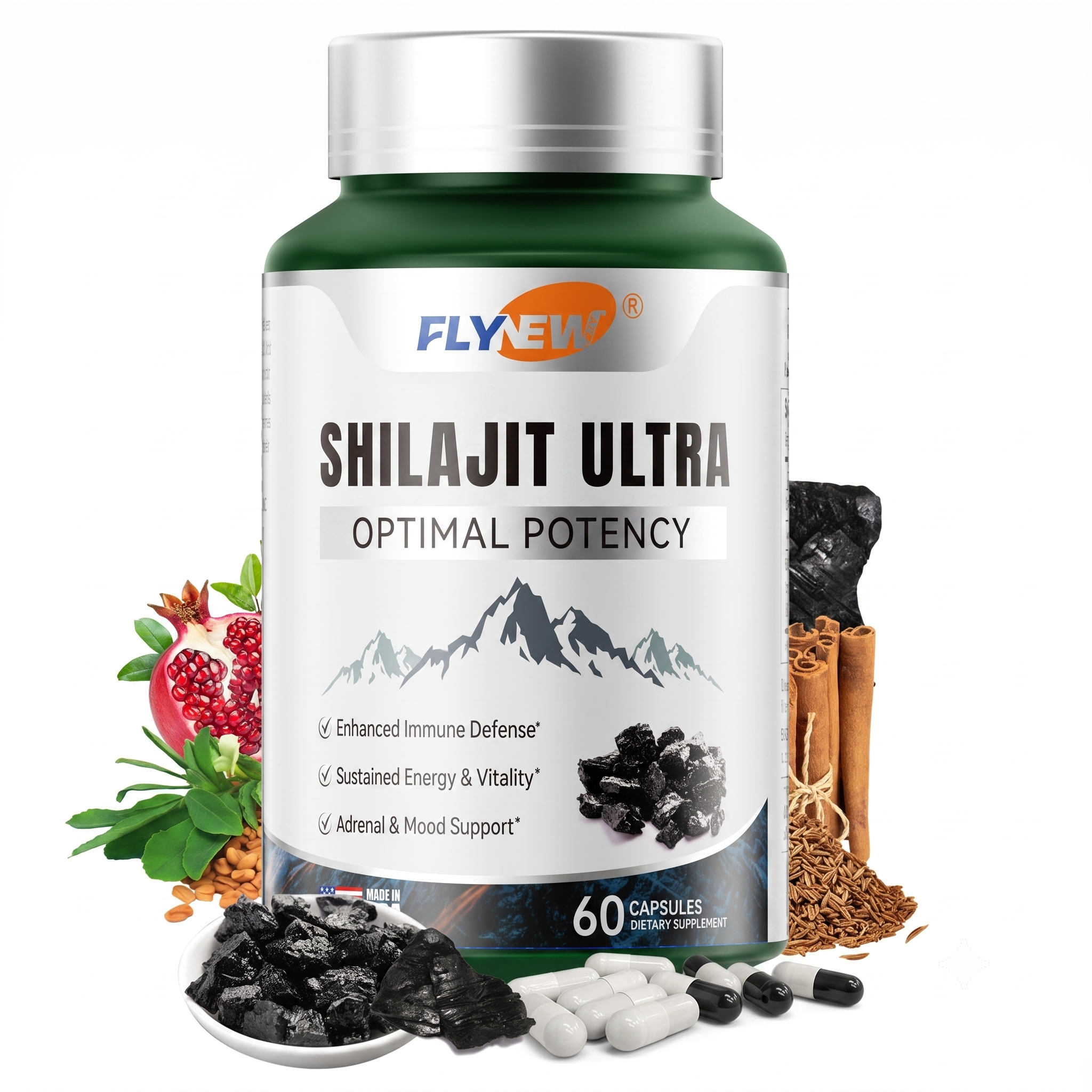 Shilajit for Men Women Optimal Potency 60 Capsules