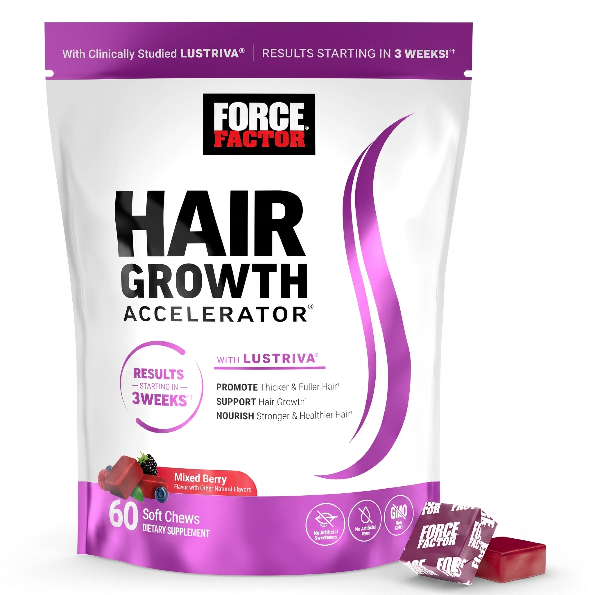 Force Factor Hair Growth Accelerator Soft Chews 60ct