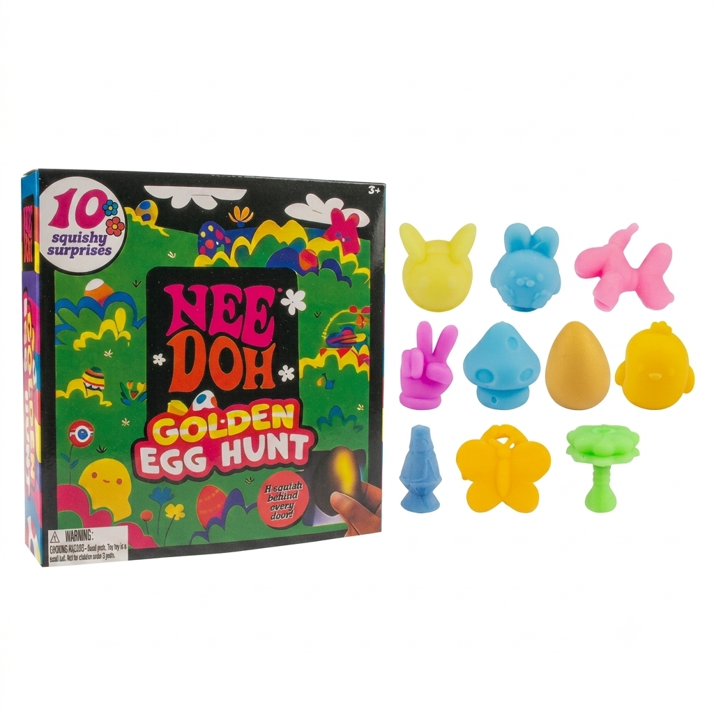NeeDoh Golden Egg Hunt Sensory Squeeze Toy Pudding Set