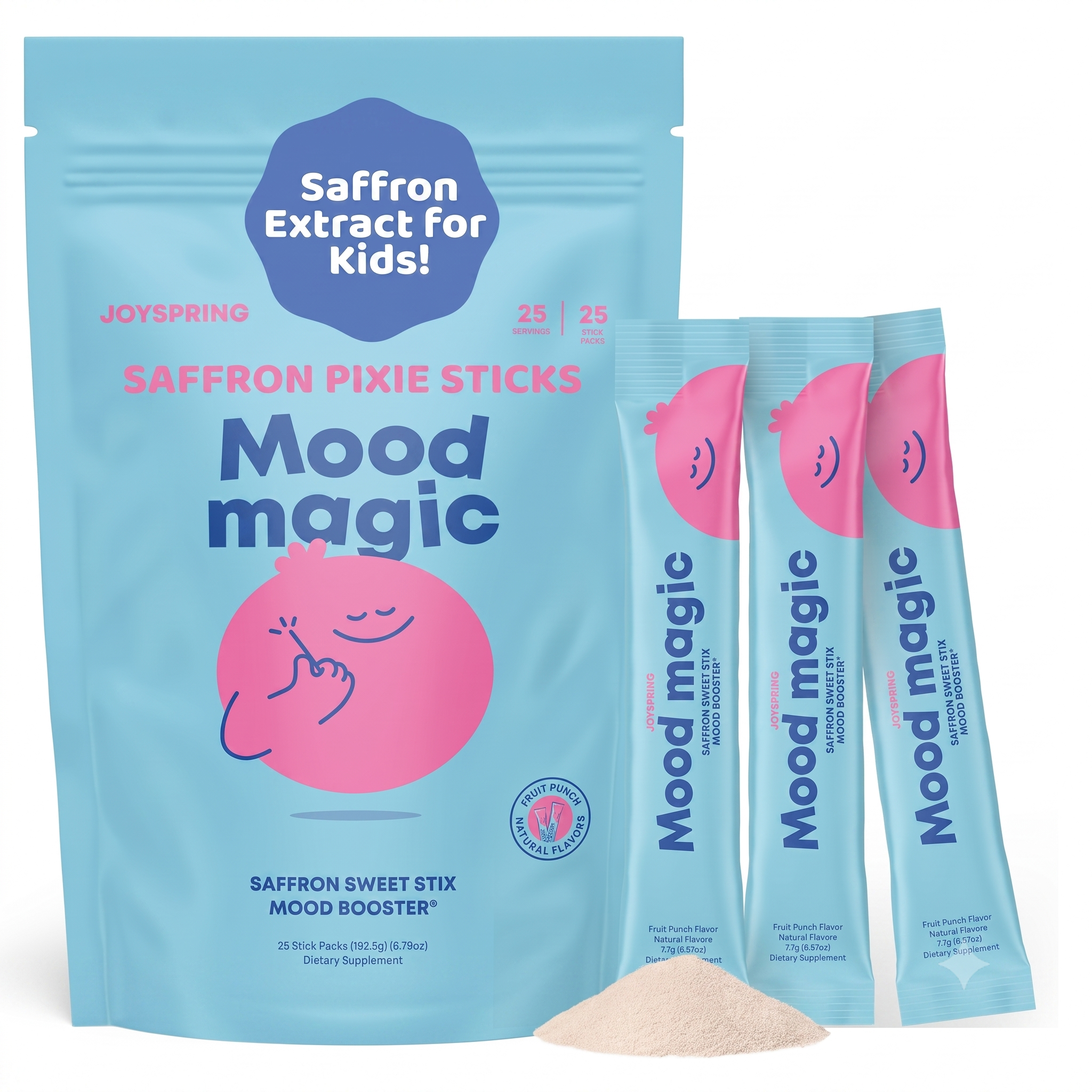 JoySpring Mood Magic Kids Saffron Sticks Fruit Punch 25 Count