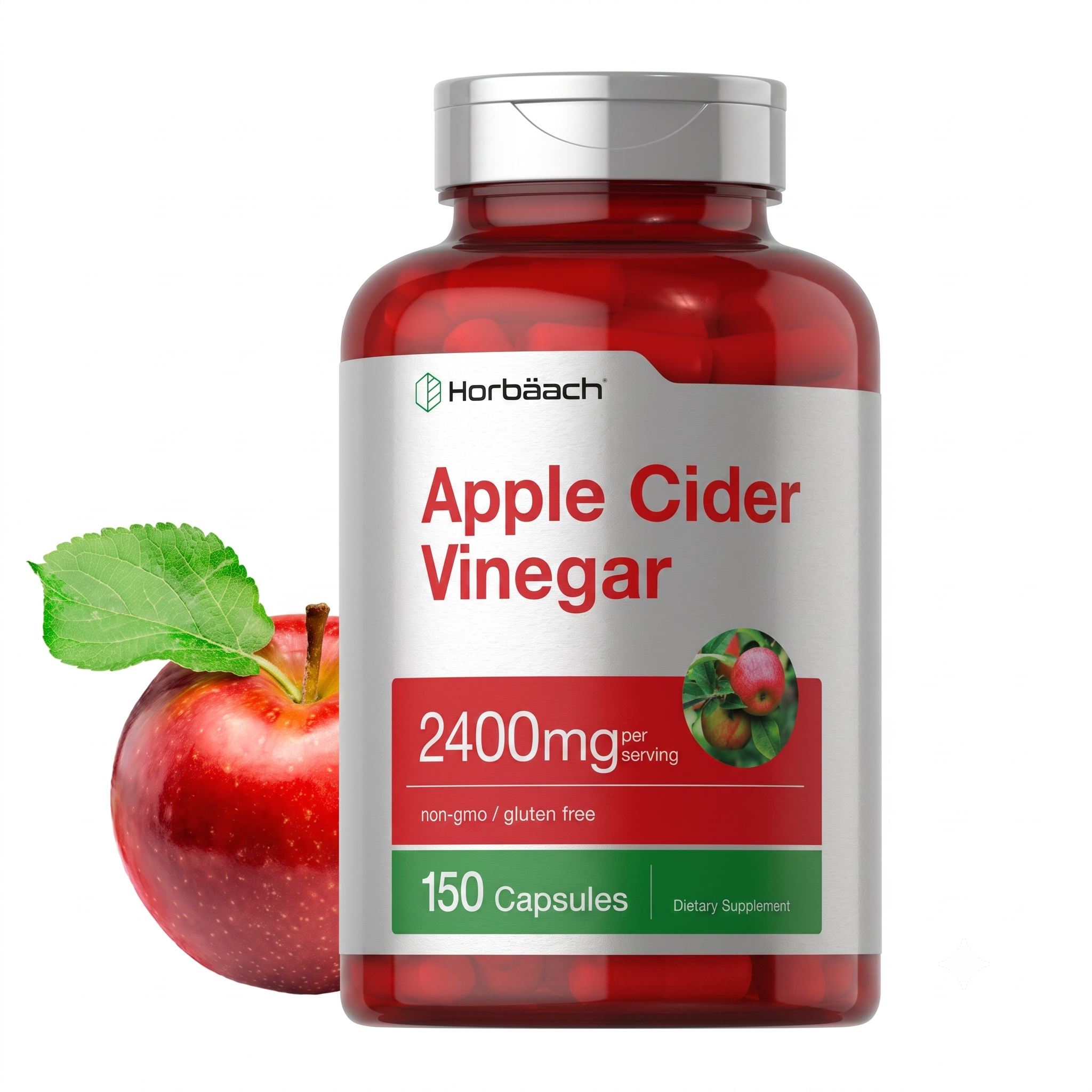 Horbaach Apple Cider Vinegar Capsules 2400mg 150 Count