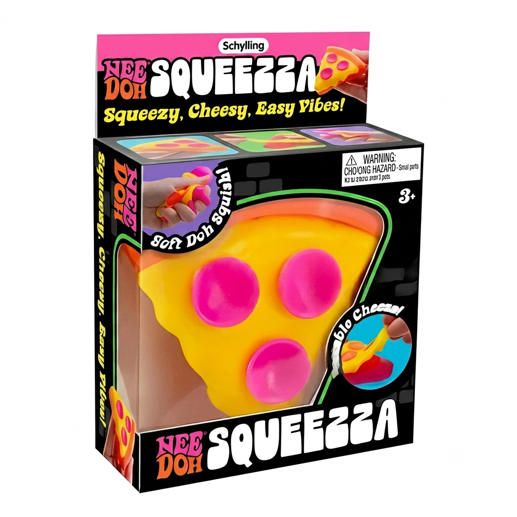 NeeDoh SQUEEZA Pizza Squeeze Toy Yellow Crust